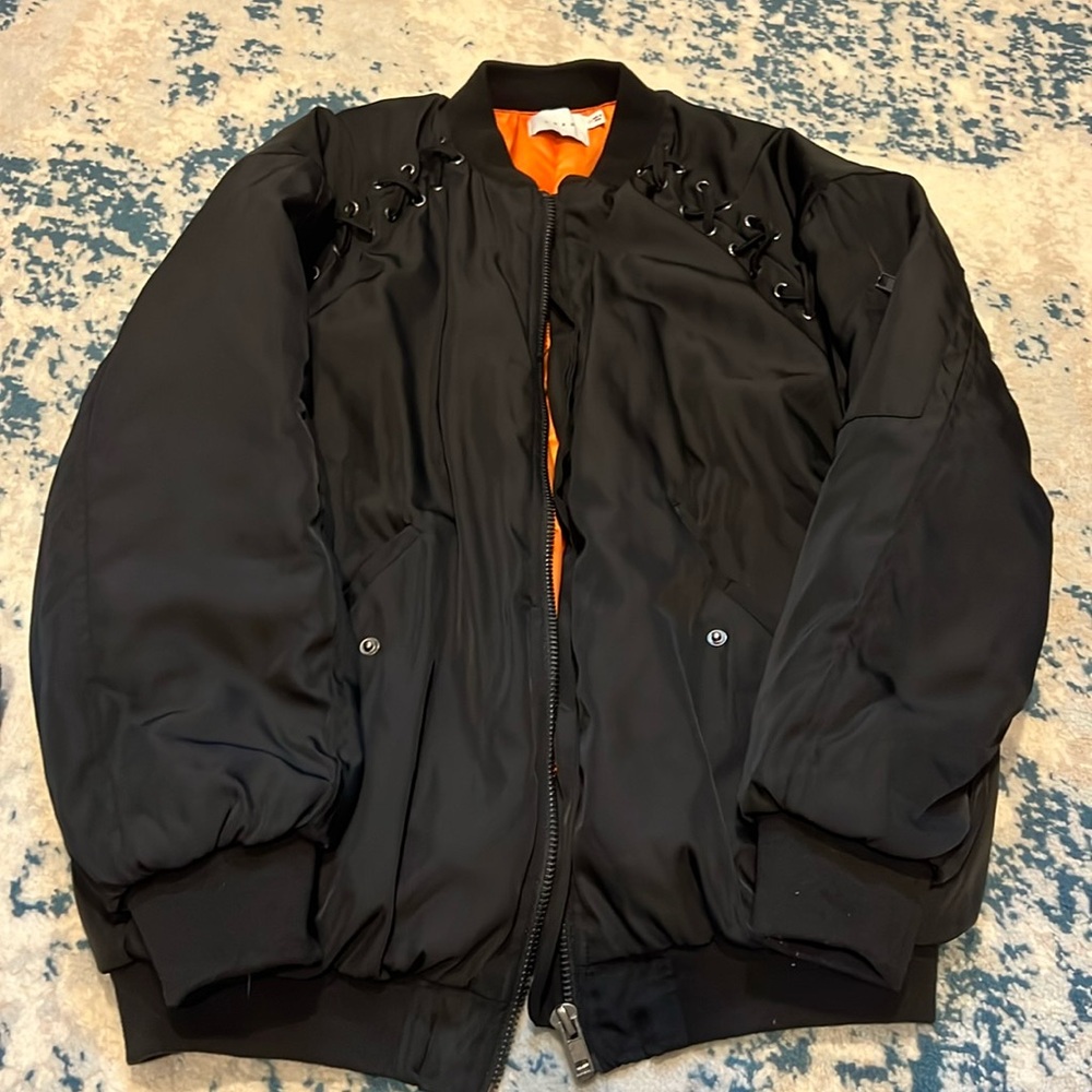 Lush orange and black bomber jacket